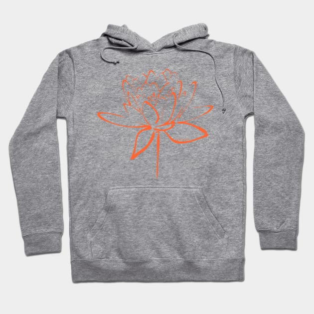 Orange Lotus Calligraphy Hoodie by MakanaheleCreations